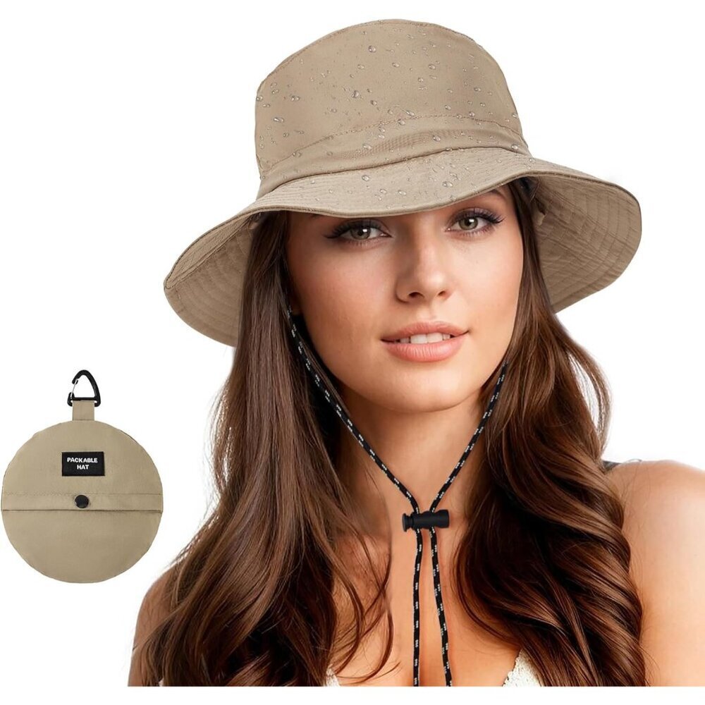 Waterproof Sun Hat Women Polyester UPF 50+ Packable Rain Hiking Beach